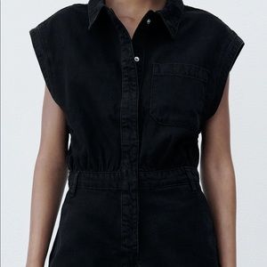 Zara black jean jumpsuit - size small